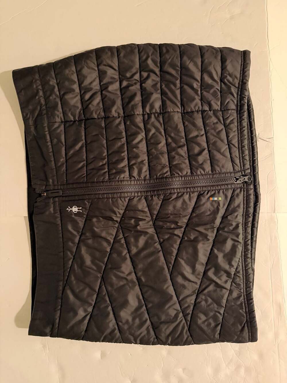 Smartwool Smartloft Quilted Insulated Skirt Black Asymmetrical Puffer Zip